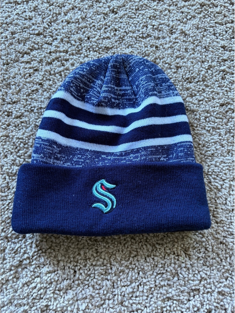 Official Seattle Kraken Marled Knit Cuffed Beanie iCE32 one size